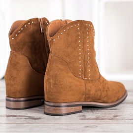 Ideal Shoes Botas vaqueras marrones de moda marrón 3