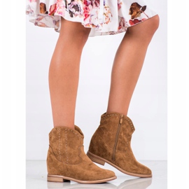 Ideal Shoes Vaqueras camello de moda marrón 4