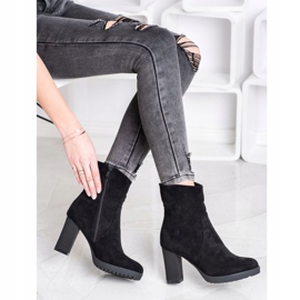 SHELOVET Botas altas de ante negro 1
