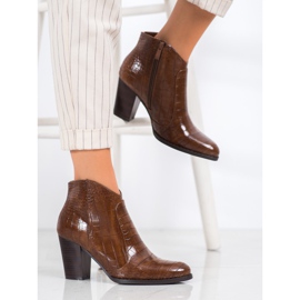 Filippo Botas de moda con estampado de serpiente marrón 3