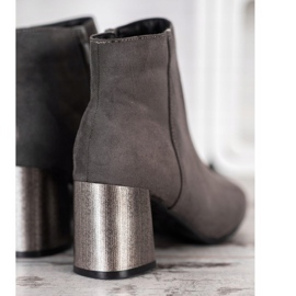 Goodin Botines con tacón decorativo gris 2