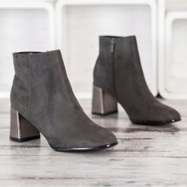 Goodin Botines con tacón decorativo gris 3
