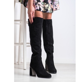 Goodin Botas de gamuza elegantes negro 1