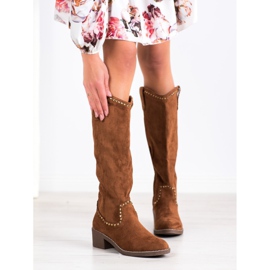 Small Swan Botas de vaquero con adornos marrón 2