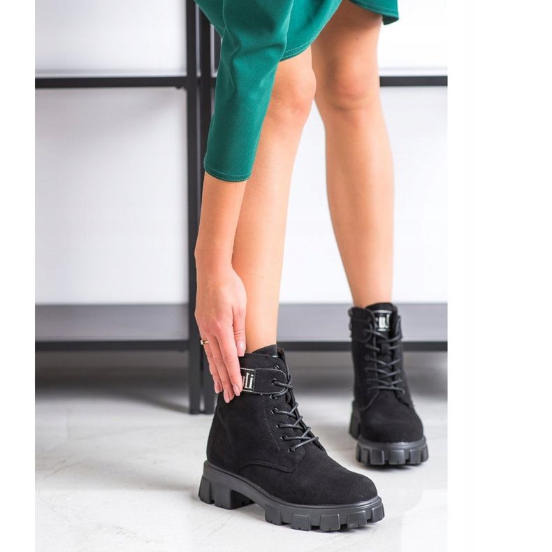 Weide Trappers de gamuza en la plataforma negro 2 Weide Trappers de gamuza en la plataforma negro 2