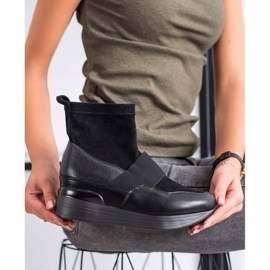 SHELOVET Botas sin cordones de moda negro 1 SHELOVET Botas sin cordones de moda negro 1