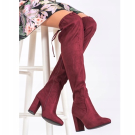 Wilady Botas altas en un poste rojo 1