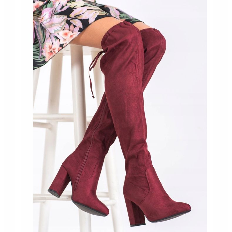 Wilady Botas altas en un poste rojo 1