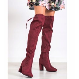 Wilady Botas altas en un poste rojo 2