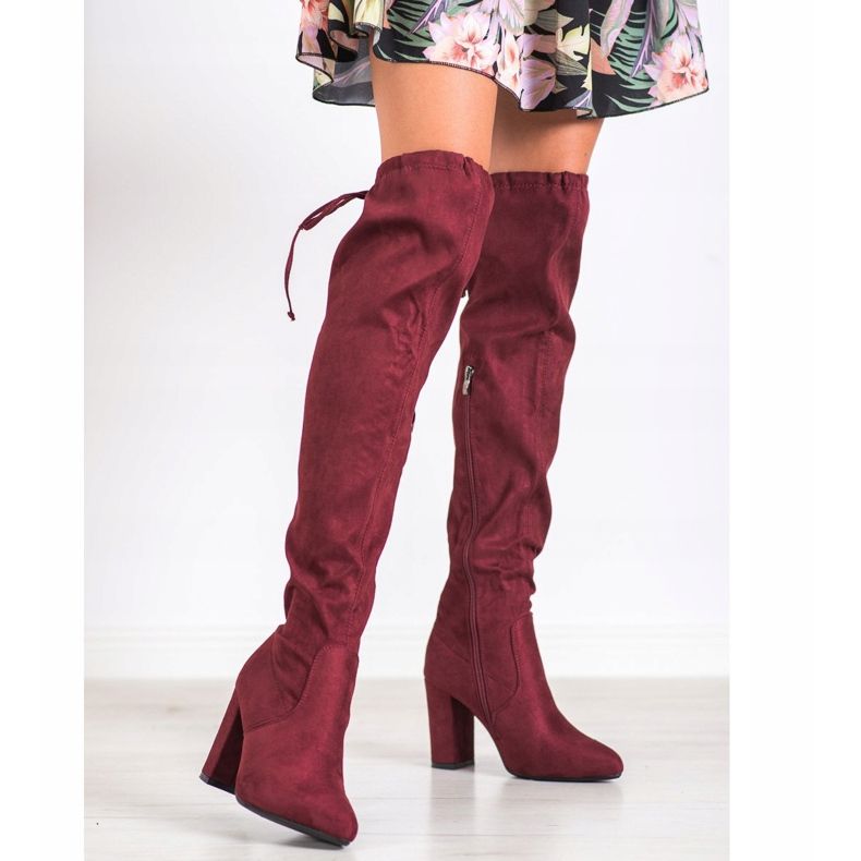 Wilady Botas altas en un poste rojo 2