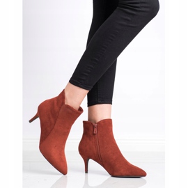 Kylie Botines de gamuza con tacón alto marrón naranja 4
