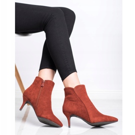 Kylie Botines de gamuza con tacón alto marrón naranja 3