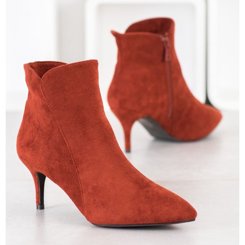 Kylie Botines de gamuza con tacón alto marrón naranja 2 Kylie Botines de gamuza con tacón alto marrón naranja 2