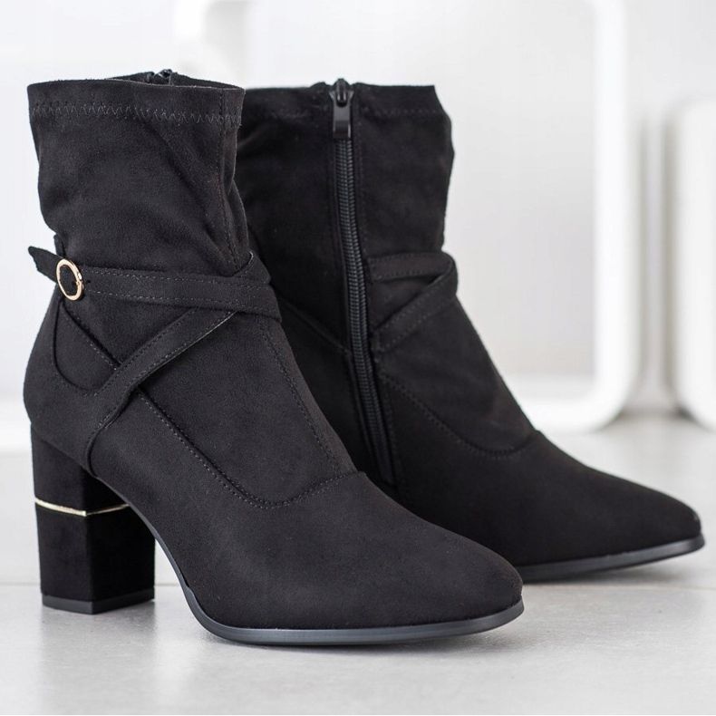 Goodin Botas con inserto dorado negro 1 Goodin Botas con inserto dorado negro 1