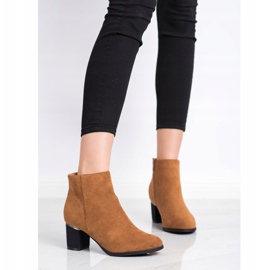 SHELOVET Botines de ante camel marrón amarillo 3