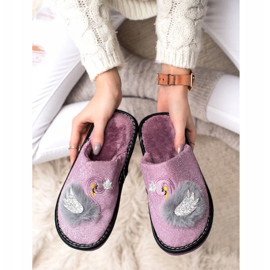 Bona Zapatillas con estilo con aplicación púrpura plata gris 1