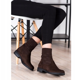 SHELOVET Botines de ante sin cordones marrón 3