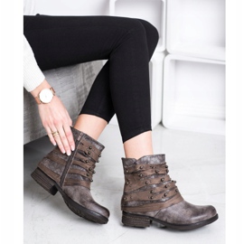 Queentina Botas cómodas con adornos gris 2