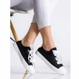 SHELOVET Zapatillas de deporte atadas con estilo negro 1 SHELOVET Zapatillas de deporte atadas con estilo negro 1