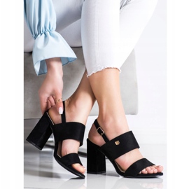 Goodin Sandalias en una barra ancha negro 2