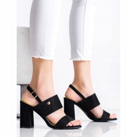 Goodin Sandalias en una barra ancha negro 3