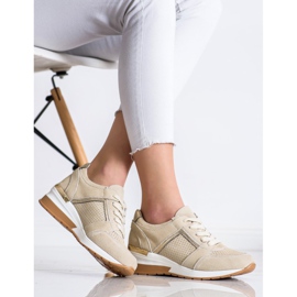 Goodin Zapatillas de cuero beige 3