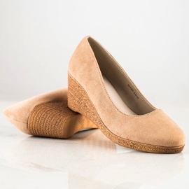 Goodin Bombas de cuña ligeras beige 1