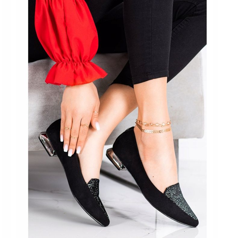 Goodin Bombas de punta de moda negro 1