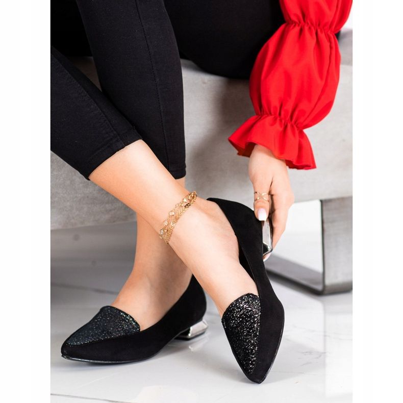 Goodin Bombas de punta de moda negro 2