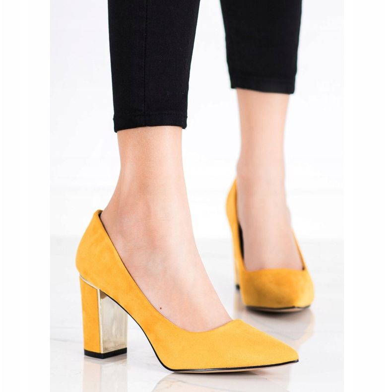 Goodin Bombas con estilo en tacones altos amarillo 1 Goodin Bombas con estilo en tacones altos amarillo 1