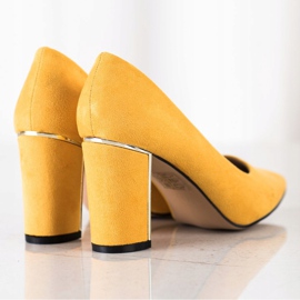Goodin Bombas con estilo en tacones altos amarillo 2 Goodin Bombas con estilo en tacones altos amarillo 2