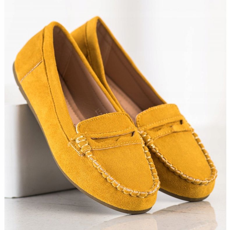 Super Me Mocasines de ante amarillo 2