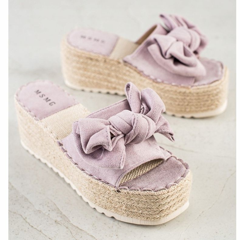 SHELOVET Zapatillas en la plataforma con lazo violeta 1