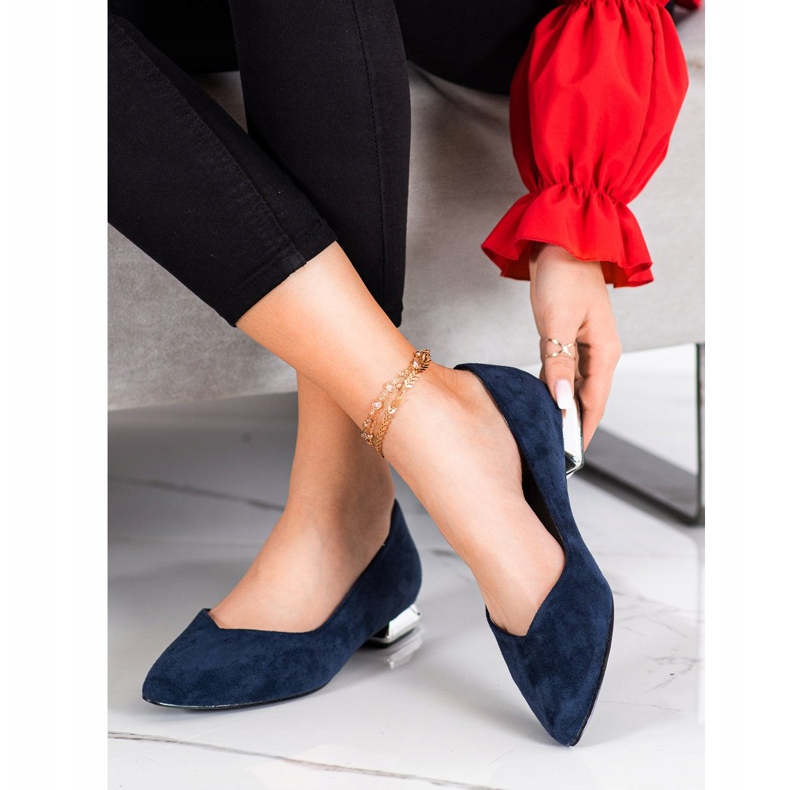 Goodin Bombas de tacón plano azul marino azul 1