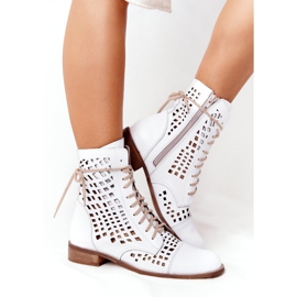 Bota piel calada Nicole 2627 Blanco 1