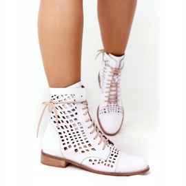 Bota piel calada Nicole 2627 Blanco 2