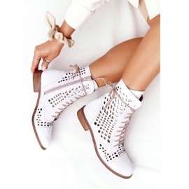 Bota piel calada Nicole 2627 Blanco 4