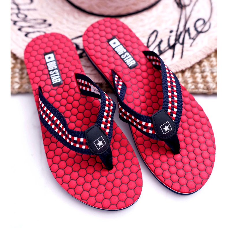 Pantuflas de Mujer Chanclas Big Star Red DD274A252 rojo azul marino 3