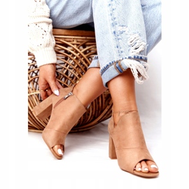 Botas de gamuza de primavera en un poste Vinceza 21-17095 Beige 2 Botas de gamuza de primavera en un poste Vinceza 21-17095 Beige 2