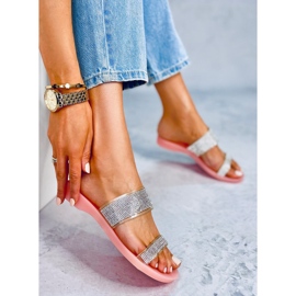 Pink BG51 Pantuflas de silicona rosa plata 1