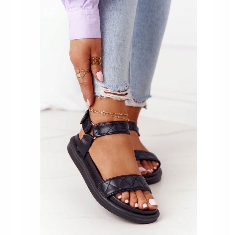 PS1 Sandalias negras de vuelta con plataforma acolchada negro 2