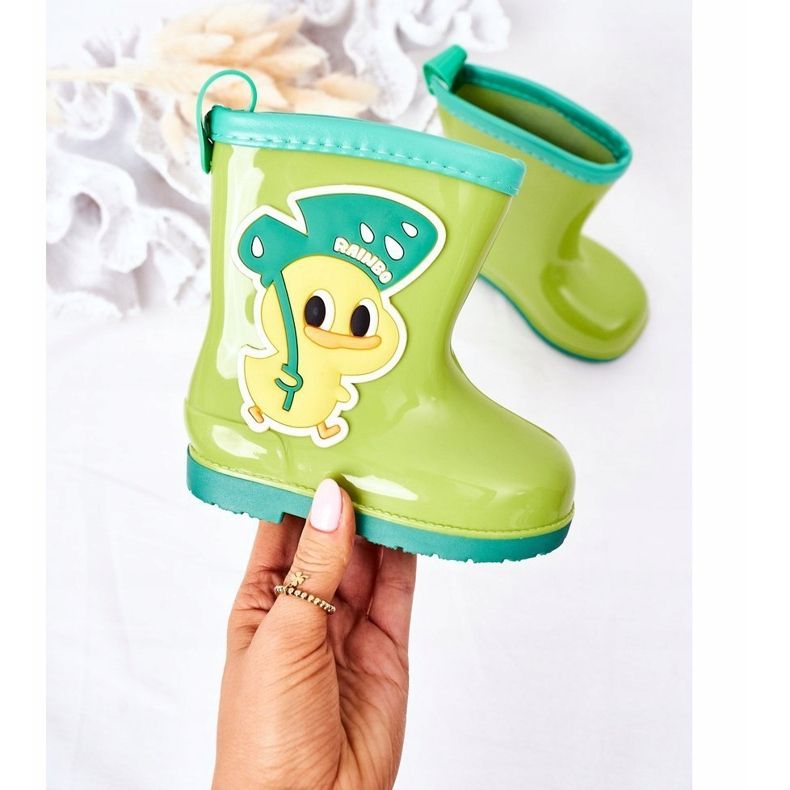 Chanclos de pato verde para niños 2 Chanclos de pato verde para niños 2