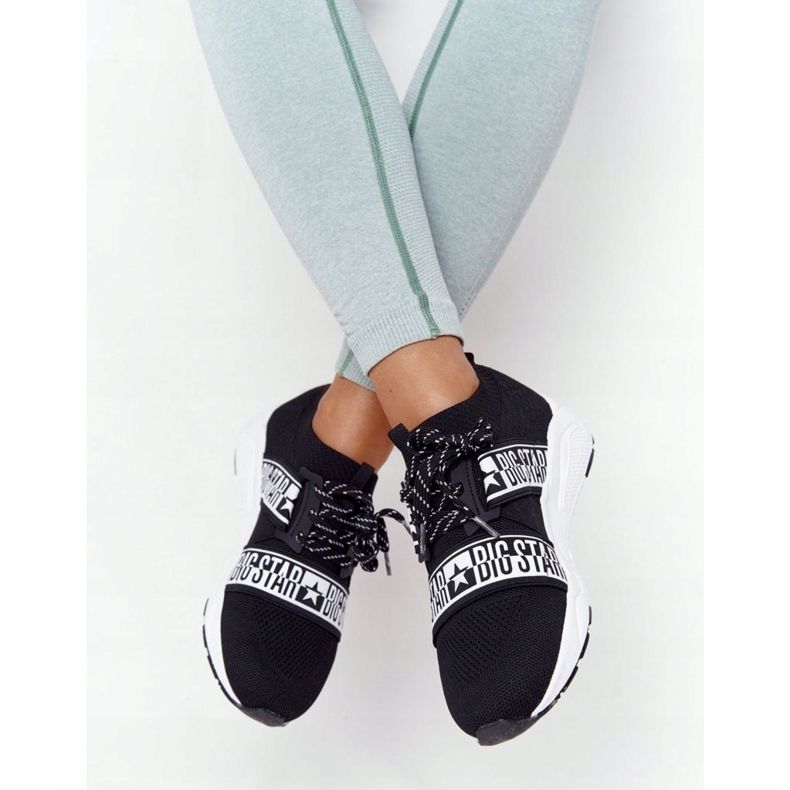 Zapatos deportivos de mujer Memory Foam Big Star HH274359 Negro blanco 1