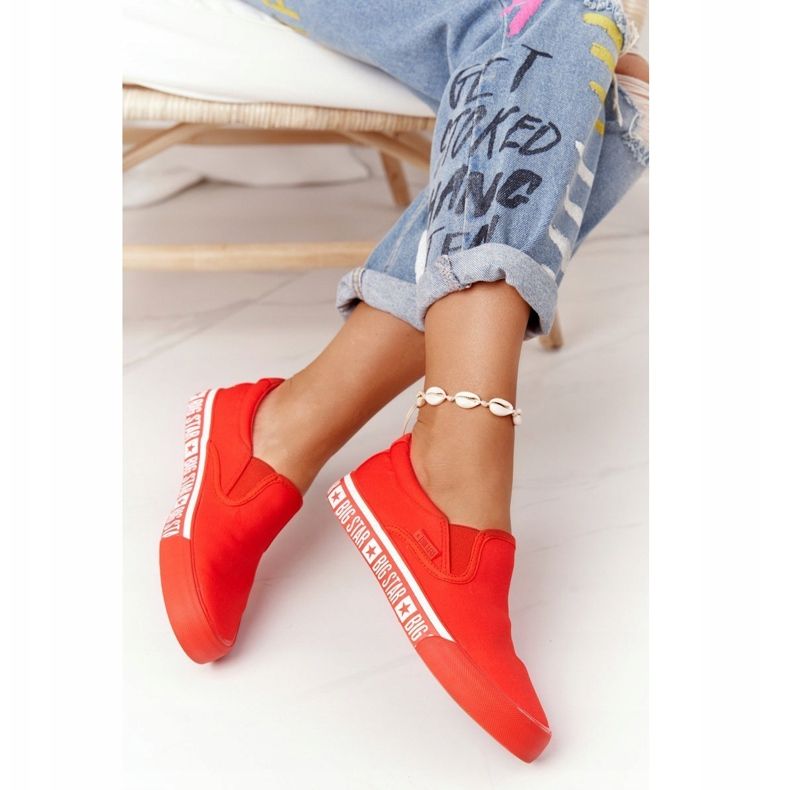 Zapatillas de mujer Slip-on Big Star HH274010 Rojo 2