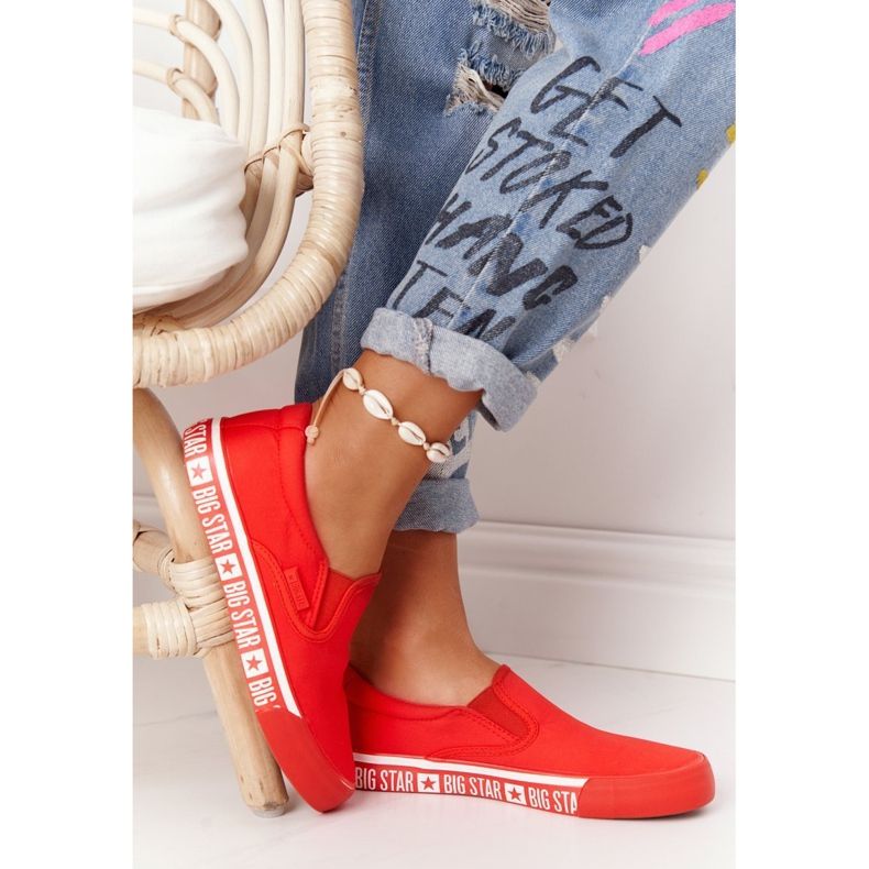 Zapatillas de mujer Slip-on Big Star HH274010 Rojo 1