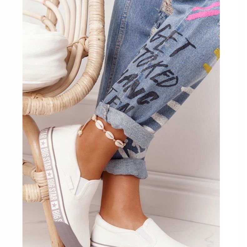 Zapatillas de mujer Slip-on Big Star HH274007 Blanco 2