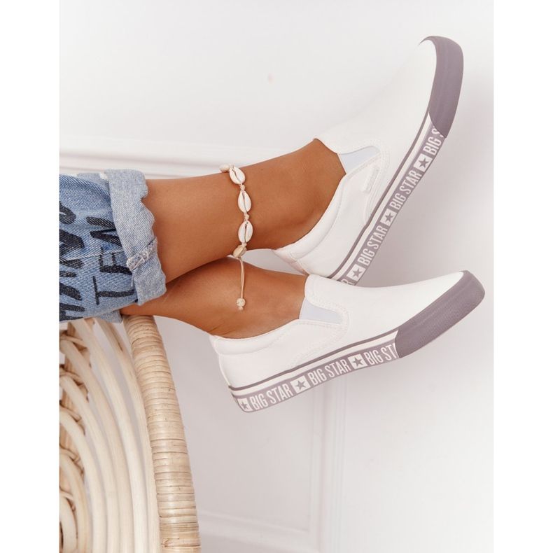 Zapatillas de mujer Slip-on Big Star HH274007 Blanco 1