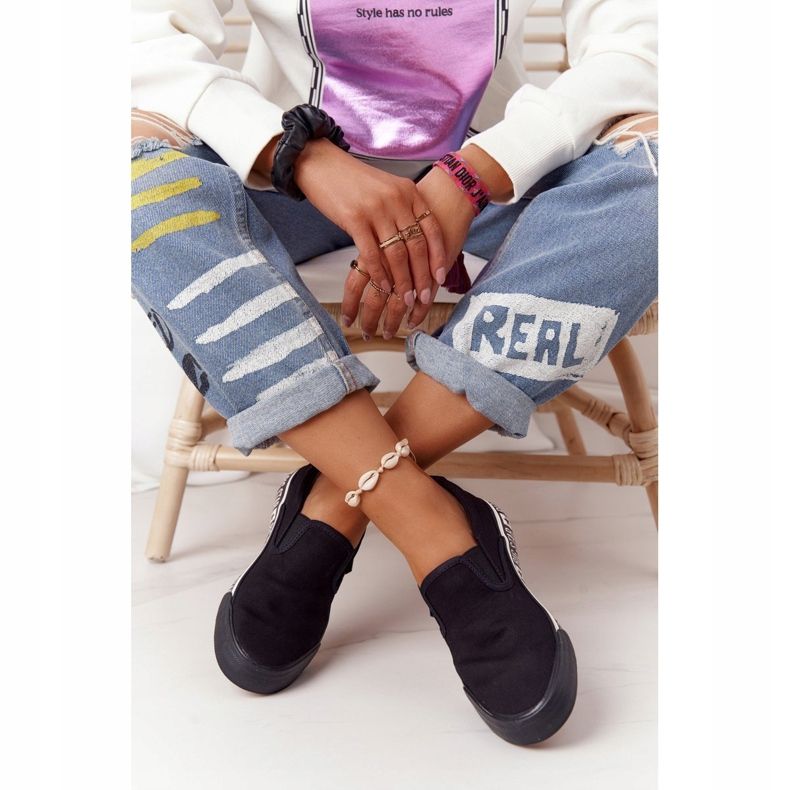 Zapatillas de mujer Slip-on Big Star HH274012 Negro 2