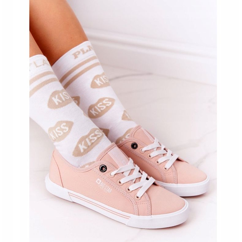 Zapatillas de mujer Big Star HH274060 Pink blanco rosa 1