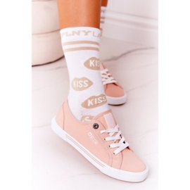 Zapatillas de mujer Big Star HH274060 Pink blanco rosado 5